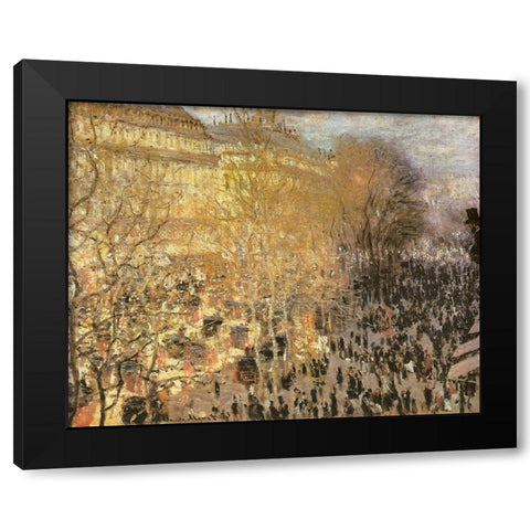 Le Boulevard des Capucines 1873 Black Modern Wood Framed Art Print by Monet, Claude