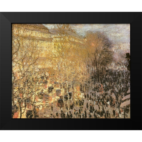 Le Boulevard des Capucines 1873 Black Modern Wood Framed Art Print by Monet, Claude