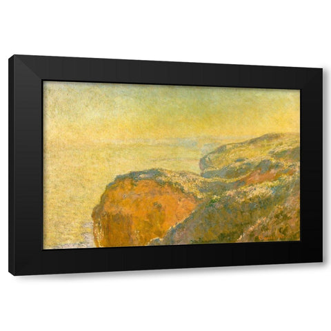 On the cliffs-Dieppe 1897 Black Modern Wood Framed Art Print with Double Matting by Monet, Claude