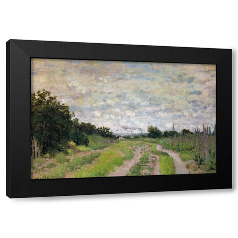 Path through the Vineyards 1872 Black Modern Wood Framed Art Print with Double Matting by Monet, Claude