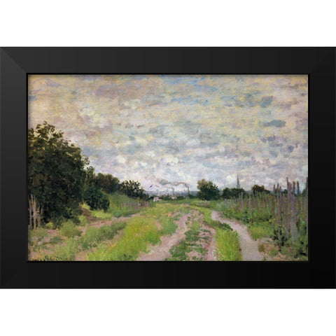 Path through the Vineyards 1872 Black Modern Wood Framed Art Print by Monet, Claude