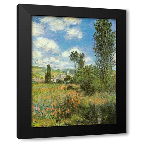 Path in Ile St-Martin-Vetheuil 1881 Black Modern Wood Framed Art Print by Monet, Claude