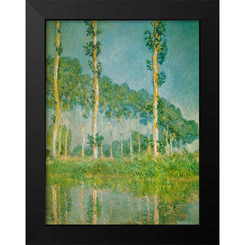 Pink Poplars 1891 Black Modern Wood Framed Art Print by Monet, Claude
