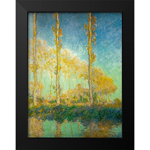Poplars 1891 Black Modern Wood Framed Art Print by Monet, Claude