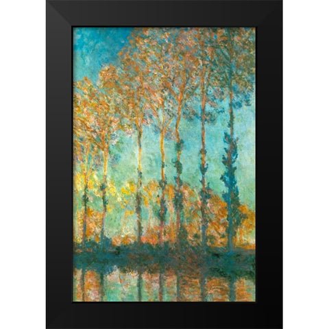 Poplars on River Epte 1891 Black Modern Wood Framed Art Print by Monet, Claude