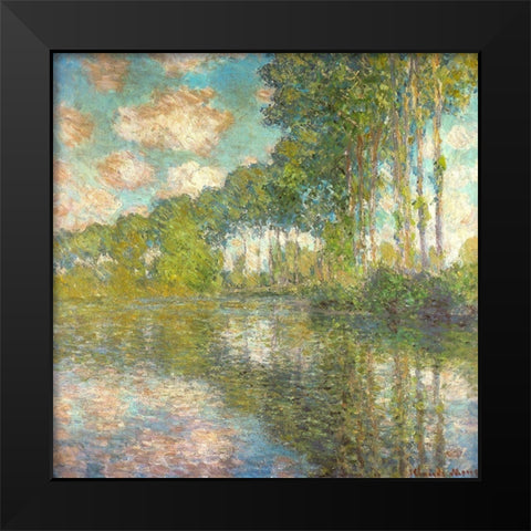 Poplars on the Epte 1891 Black Modern Wood Framed Art Print by Monet, Claude