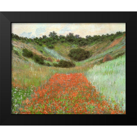 Poppy field near Giverny 1885 Black Modern Wood Framed Art Print by Monet, Claude