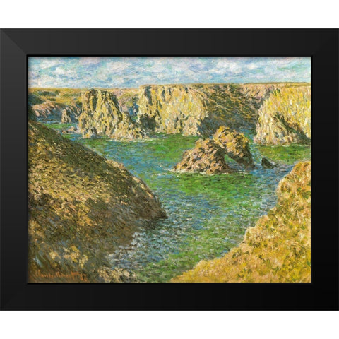 Port Donnant-Belle-Ile 1887 Black Modern Wood Framed Art Print by Monet, Claude