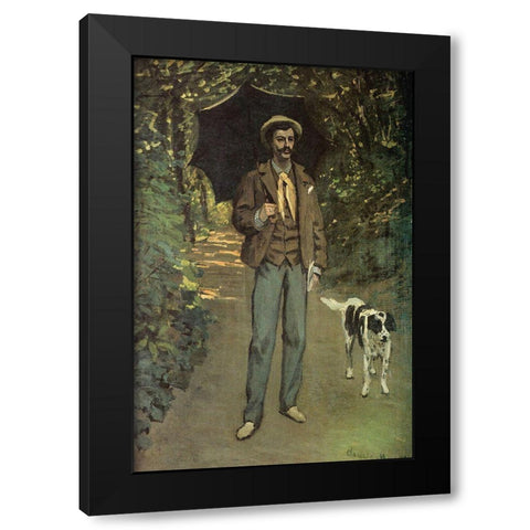 Portrait of a Man 1865 Black Modern Wood Framed Art Print by Monet, Claude