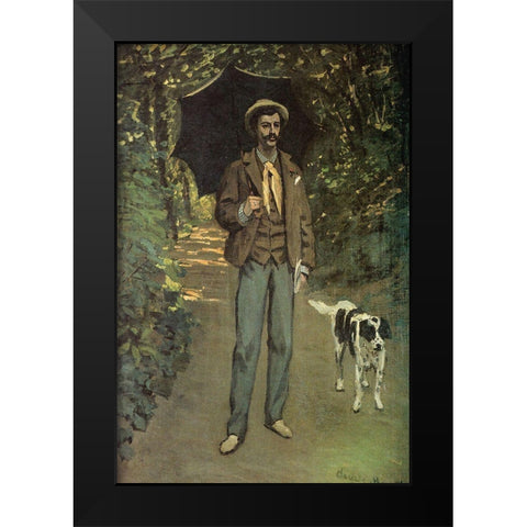 Portrait of a Man 1865 Black Modern Wood Framed Art Print by Monet, Claude