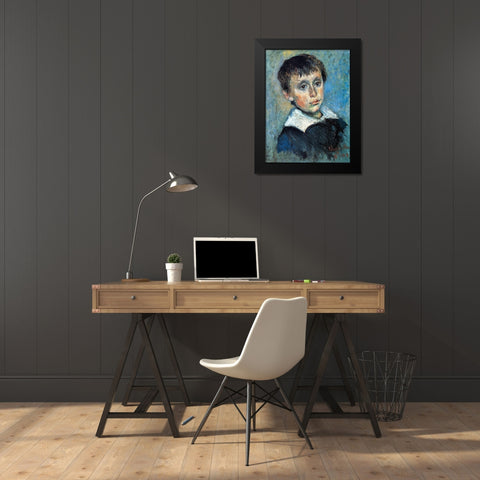 Portrait of Jean Monet 1880 Black Modern Wood Framed Art Print by Monet, Claude
