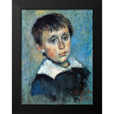 Portrait of Jean Monet 1880 Black Modern Wood Framed Art Print by Monet, Claude