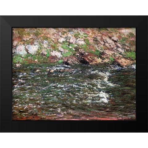 Rapids on the Petite Creuse 1889 Black Modern Wood Framed Art Print by Monet, Claude