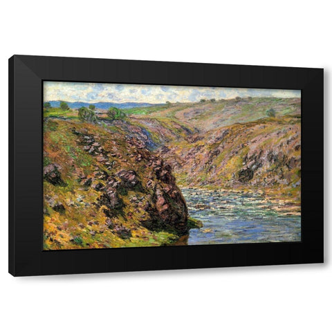 Ravine of the Creuse in sunlight 1889 Black Modern Wood Framed Art Print with Double Matting by Monet, Claude