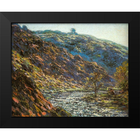 Ravine of the Petite Creuse 1889 Black Modern Wood Framed Art Print by Monet, Claude