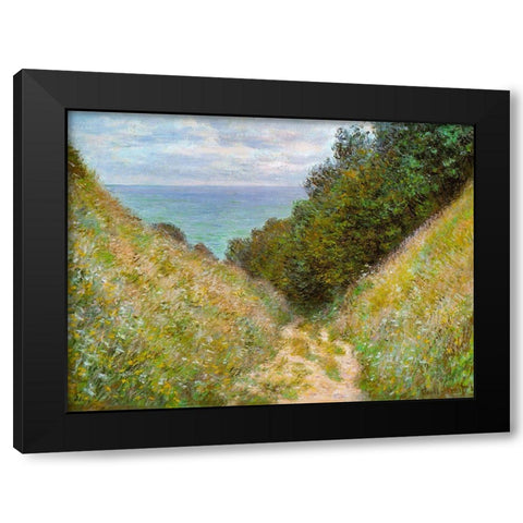 Road at La Cavee-Pourville 1882 Black Modern Wood Framed Art Print with Double Matting by Monet, Claude