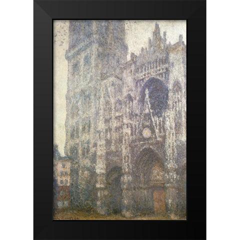 Rouen Cathedral facade 1894 Black Modern Wood Framed Art Print by Monet, Claude