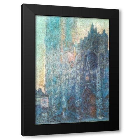 Rouen Cathedral in sunlight 1894 Black Modern Wood Framed Art Print with Double Matting by Monet, Claude
