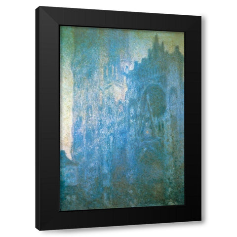 Rouen Cathedral in the morning 1894 Black Modern Wood Framed Art Print by Monet, Claude
