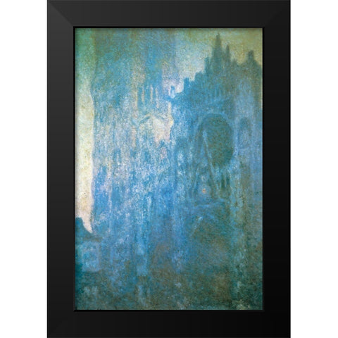 Rouen Cathedral in the morning 1894 Black Modern Wood Framed Art Print by Monet, Claude