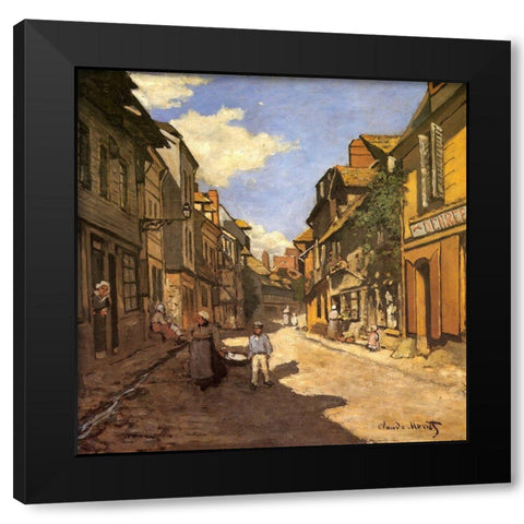 Rue de la Bavolle 1864 Black Modern Wood Framed Art Print by Monet, Claude