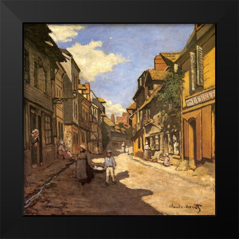 Rue de la Bavolle 1864 Black Modern Wood Framed Art Print by Monet, Claude
