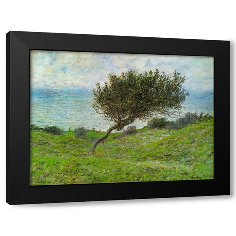 Sea coast at Trouville 1881 Black Modern Wood Framed Art Print with Double Matting by Monet, Claude