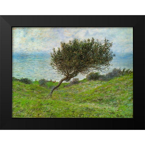 Sea coast at Trouville 1881 Black Modern Wood Framed Art Print by Monet, Claude