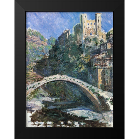Seine at Port-Villez 1883 Black Modern Wood Framed Art Print by Monet, Claude