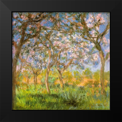 Spring 1900 Black Modern Wood Framed Art Print by Monet, Claude