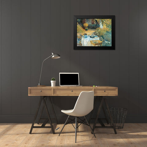 The Luncheon 1873 Black Modern Wood Framed Art Print by Monet, Claude