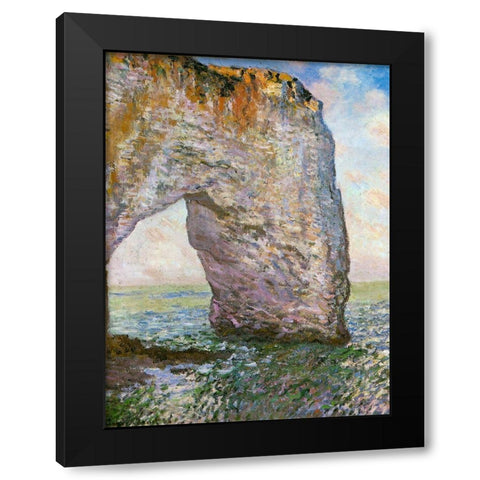 The Manneporte-Etretat 1883 Black Modern Wood Framed Art Print by Monet, Claude