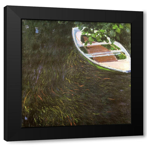 The Row Boat 1887 Black Modern Wood Framed Art Print by Monet, Claude