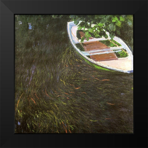 The Row Boat 1887 Black Modern Wood Framed Art Print by Monet, Claude