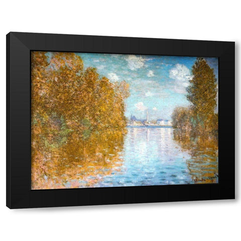 The Seine at Argenteuil 1873 Black Modern Wood Framed Art Print by Monet, Claude