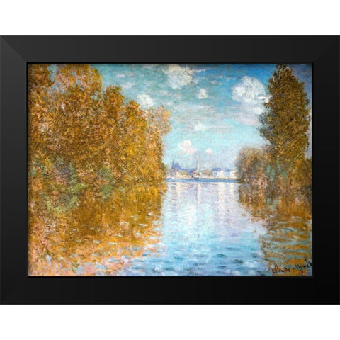 The Seine at Argenteuil 1873 Black Modern Wood Framed Art Print by Monet, Claude