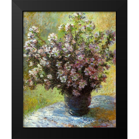 Vase of Flowers 1881 Black Modern Wood Framed Art Print by Monet, Claude