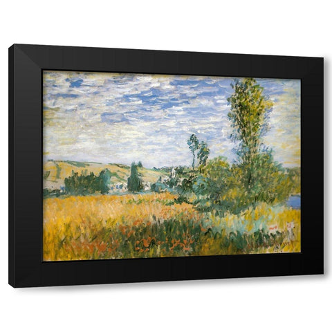 Vetheuil 1879 Black Modern Wood Framed Art Print by Monet, Claude