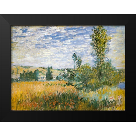 Vetheuil 1879 Black Modern Wood Framed Art Print by Monet, Claude