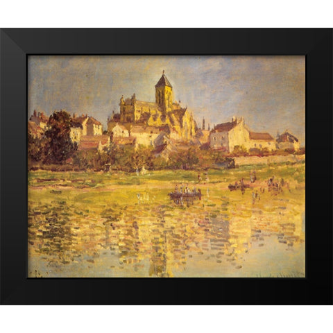Vetheuil Church 1879 Black Modern Wood Framed Art Print by Monet, Claude