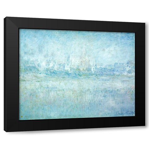 Vetheuil in the Fog 1879 Black Modern Wood Framed Art Print with Double Matting by Monet, Claude
