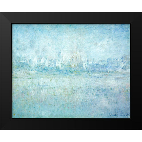 Vetheuil in the Fog 1879 Black Modern Wood Framed Art Print by Monet, Claude