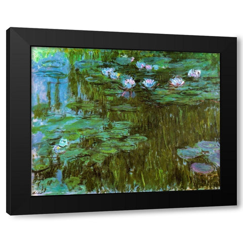 Water-lilies II 1909 Black Modern Wood Framed Art Print with Double Matting by Monet, Claude