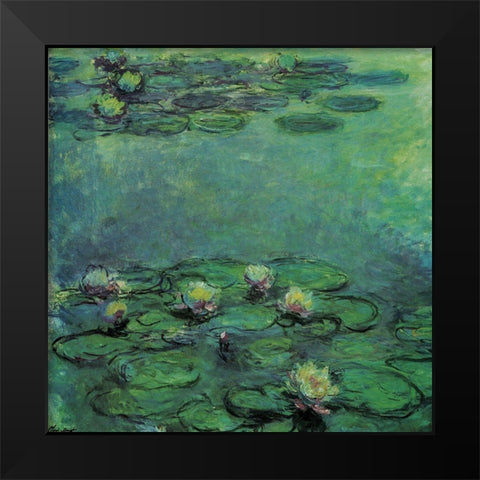 Water-lilies 1914 Black Modern Wood Framed Art Print by Monet, Claude