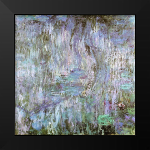Water-lilies purple 1912 Black Modern Wood Framed Art Print by Monet, Claude