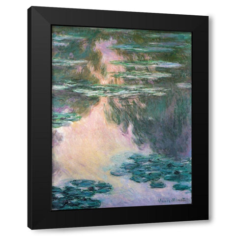 Water-lily pond 1907 Black Modern Wood Framed Art Print with Double Matting by Monet, Claude