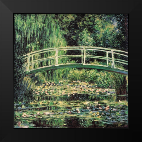 Water-lily pond-harmony in green 1899 Black Modern Wood Framed Art Print by Monet, Claude