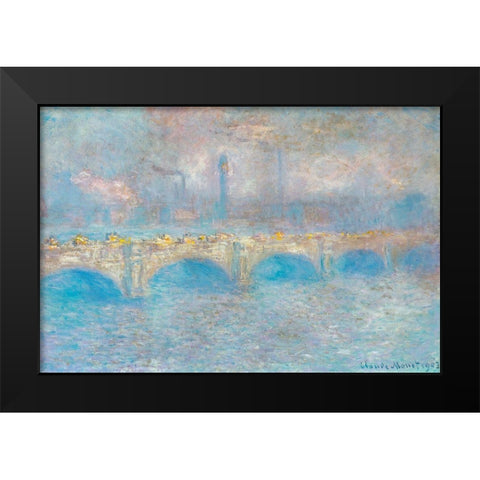 Waterloo Bridge I 1900 Black Modern Wood Framed Art Print by Monet, Claude