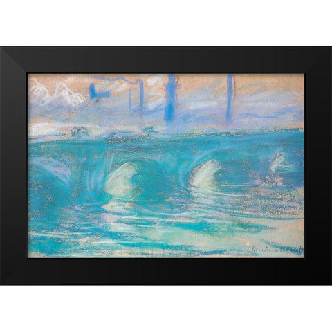 Waterloo Bridge-study 1900 Black Modern Wood Framed Art Print by Monet, Claude