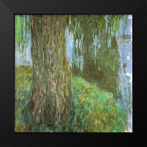 Willow Tree and Pond 1916 Black Modern Wood Framed Art Print by Monet, Claude